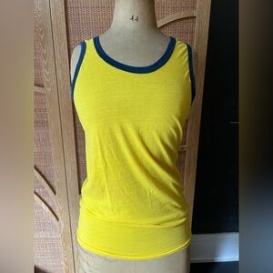 1970s Yellow Sleeveless Top with Blue ringer tank